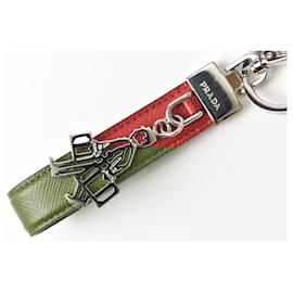 Prada-Prada Leather/Metal Keyring/Keychain/Bag Charm 2PP125-Red