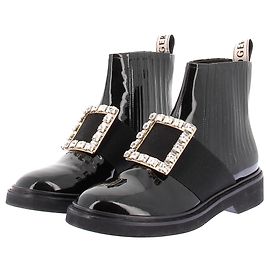 ROGER VIVIER Bottines T.EU 37 Cuir verni Noir
