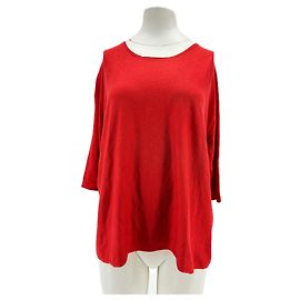 MAJE Tricot T.International TAILLE UNIQUE Soie Rouge