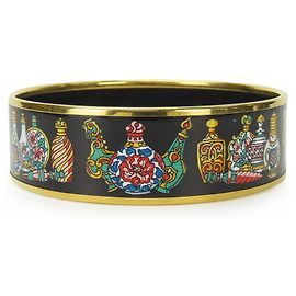 Hermès Pulseira de cloisonné preta e multicolorida Hermes Preto Multicor