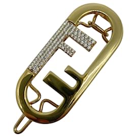Fendi-Fendi Gold Rhinestone Hairpin-Other