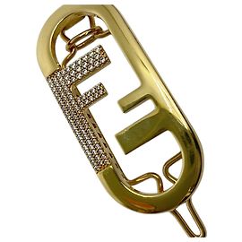 Pinza para el cabello dorada Fendi Dorado