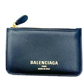Balenciaga-Balenciaga Black Leather Card Case-Black