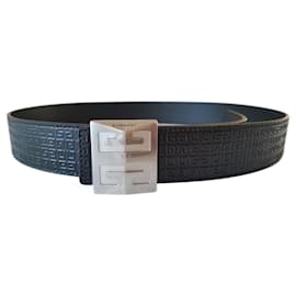 Givenchy-GIVENCHY REVERSIBLE LEATHER BELT WITH 4G BUCKLE.-Black