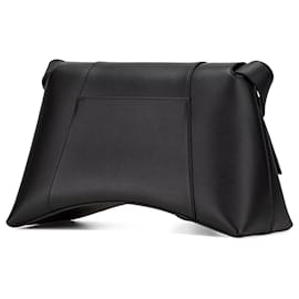 Balenciaga-Balenciaga Black Medium Leather Soft Hourglass Crossbody-Black