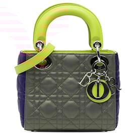 Dior-Dior Pink Mini Tricolor Lambskin Cannage Lady Dior-Pink