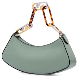 Fendi-Fendi Green Leather O'lock Swing Satchel-Other,Green