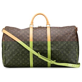 Louis Vuitton-Louis Vuitton Brown Monogram Keepall Bandouliere 60-Brown