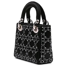 Dior-Dior Black Mini Satin Cannage Strass Crystal Embellished Lady Dior-Black