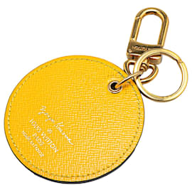 Louis Vuitton-Louis Vuitton Yellow Yayoi Kusama Monogram Pumpkin Dots Key Holder and Bag Charm-Yellow