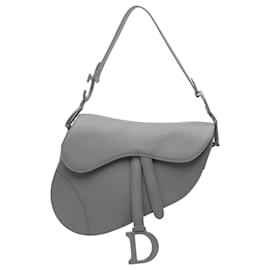 Dior-Dior Gray Ultra Matte Calfskin Saddle Bag-Brown