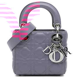 Dior-Dior Pink Micro Lambskin Cannage Lady Dior-Pink