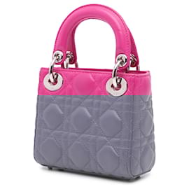Dior-Dior Pink Micro Lambskin Cannage Lady Dior-Pink