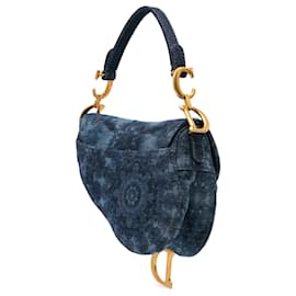Dior-Dior Blue Mini Denim Tie Dye Saddle Bag-Blue