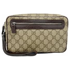 Gucci-Gucci Clutch Bag GG Supreme 73956-Brown