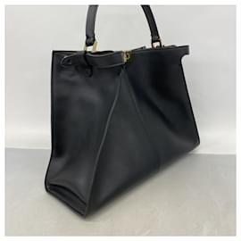 Fendi-Sac à main en cuir Fendi Peekaboo-Noir