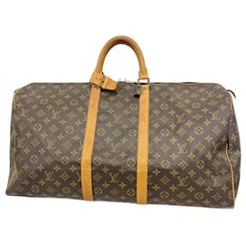 Louis Vuitton-Louis Vuitton Monogram Keepall 55 Boston Bag-Brown