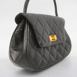 Chanel-Chanel Black Lambskin Handbag-Black