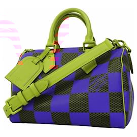 Louis Vuitton-Bolsa Louis Vuitton Damier Pop Speedy Bandoulière 25-Marrom,Azul