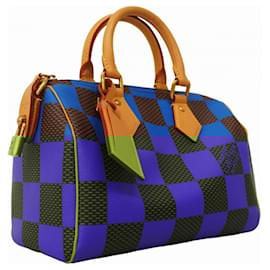 Louis Vuitton-Bolsa Louis Vuitton Damier Pop Speedy Bandoulière 25-Marrom,Azul