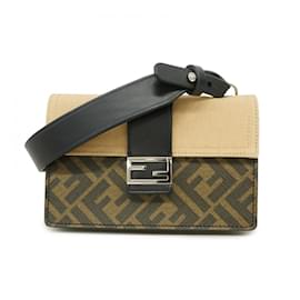 Fendi-Sac à épaule Fendi Zucca Baguette-Marron,Noir