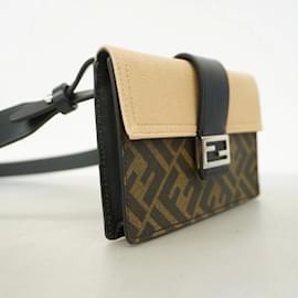 Fendi-Sac à épaule Fendi Zucca Baguette-Marron,Noir