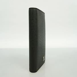 Louis Vuitton-Louis Vuitton Long Wallet Taiga Portefeuille Brazza M30285 Noir-Black