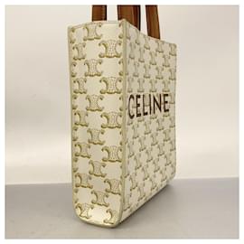 Céline-Celine Triomphe Mini Vertical Gaba Handbag-Brown,White