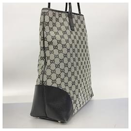 Gucci-Gucci Black Canvas Tote Bag-Black