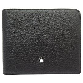NEW MONTBLANC MEISTERSTÜCK SOFT GRAIN BLACK LEATHER 6CC WALLET Black