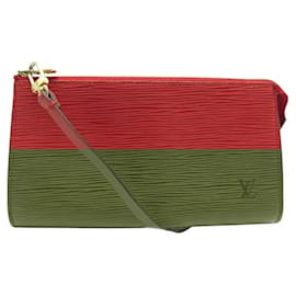 Louis Vuitton-VINTAGE SAC A MAIN LOUIS VUITTON POCHETTE ACCESSOIRES CUIR EPI M51957 BAG-Rouge