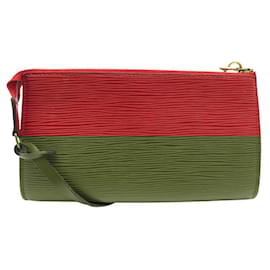 Louis Vuitton-VINTAGE SAC A MAIN LOUIS VUITTON POCHETTE ACCESSOIRES CUIR EPI M51957 BAG-Rouge