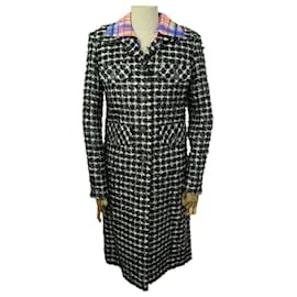Chanel-NEW LONG CHANEL COAT P64042V48652 IN BICOLORED TWEED SIZE 36 DUST BAG COAT-Other