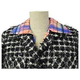 Chanel-NEW LONG CHANEL COAT P64042V48652 IN BICOLORED TWEED SIZE 36 DUST BAG COAT-Other