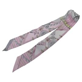 Hermès-NINE HERMES TWILLY SCARVES GREAT HENRI D'ORIGNY SILK + BOX SCARF-Pink