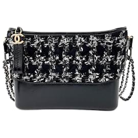 Chanel-Chanel Tweed Gabrielle Hobo Bag New Medium -Black