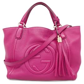 Gucci-Gucci Soho Handbag in Pink Leather-Pink