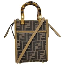 Fendi-Sac à épaule Fendi Zucca Sunshine Shopper-Marron