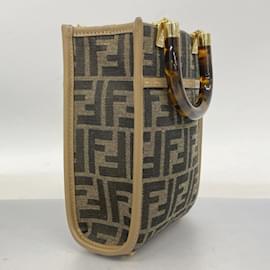 Fendi-Fendi Shoulder Bag Zucca Sunshine Shopper-Brown