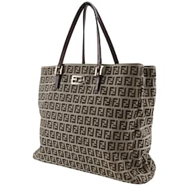 Fendi-Sac à main Fendi Zucchino-Marron