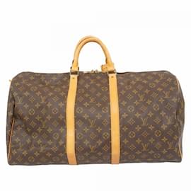 Louis Vuitton-Louis Vuitton Boston Bag Monogram Keepall 55-Brown