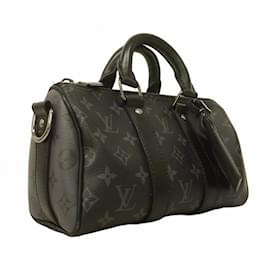 Louis Vuitton-Louis Vuitton Monogram Eclipse Keepall Bandouliere 25-Brown,Black