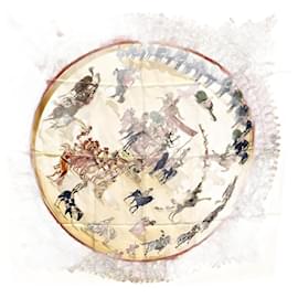 Hermès-Hermes Carré 90 Morie Circus Silk Scarf-Multiple colors,Yellow