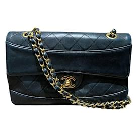 Chanel-Chanel Matelasse Chain Shoulder Double Flap Bag-Black