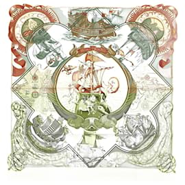 Hermès-Hermes Carré 90 Across the Five Seas Scarf-Yellow