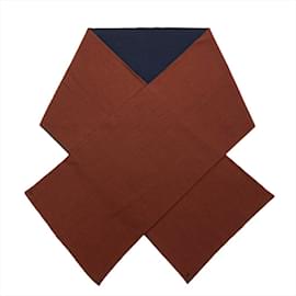Hermès-Hermes Cashmere Silk Shawl-Red,Navy blue