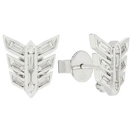 Autre Marque Pendientes de botón Annoushka de pluma en oro blanco y diamantes Blanco