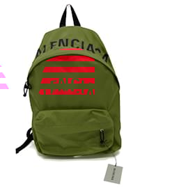 Balenciaga-Balenciaga 507460 Logo Bag Backpack-Black,Red