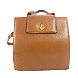 Bulgari Bvlgari Brown Leather Backpack Brown