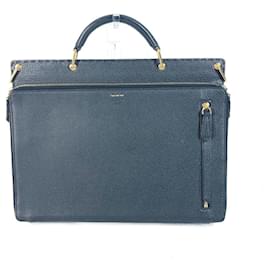 Fendi-Fendi 7VA462 Leather Briefcase-Black